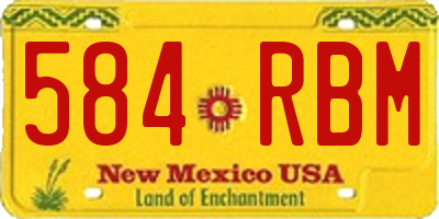 NM license plate 584RBM