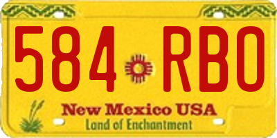 NM license plate 584RBO