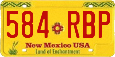 NM license plate 584RBP