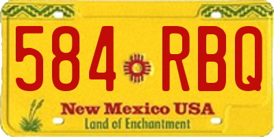 NM license plate 584RBQ