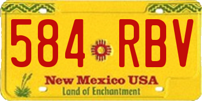 NM license plate 584RBV