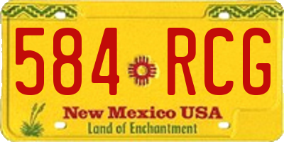 NM license plate 584RCG