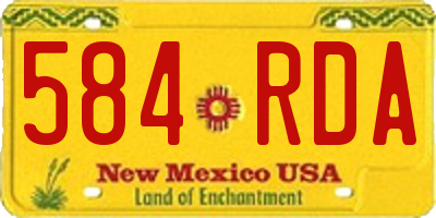 NM license plate 584RDA
