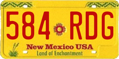 NM license plate 584RDG