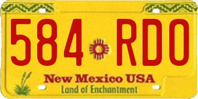 NM license plate 584RDO