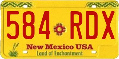 NM license plate 584RDX