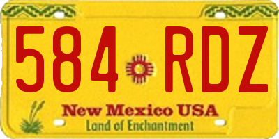NM license plate 584RDZ