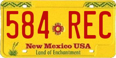 NM license plate 584REC