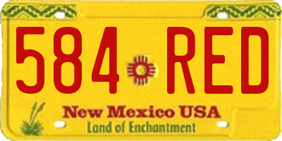 NM license plate 584RED