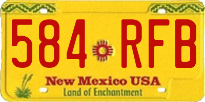 NM license plate 584RFB