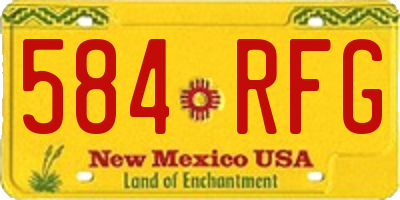 NM license plate 584RFG