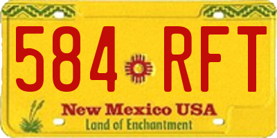 NM license plate 584RFT