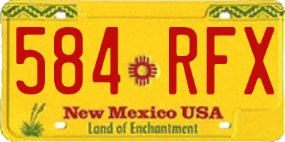 NM license plate 584RFX