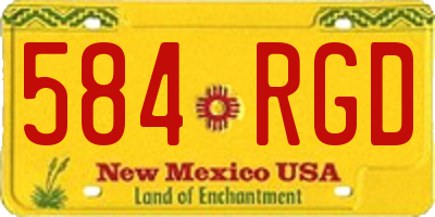 NM license plate 584RGD