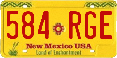 NM license plate 584RGE
