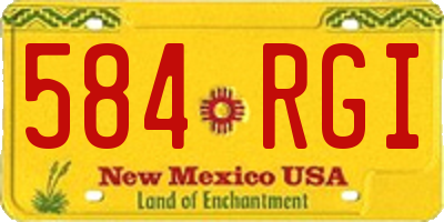 NM license plate 584RGI