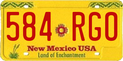 NM license plate 584RGO