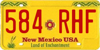 NM license plate 584RHF