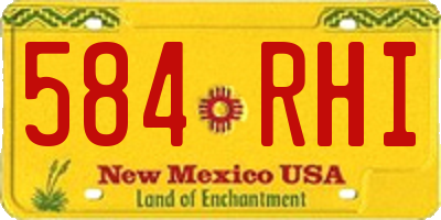NM license plate 584RHI