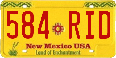 NM license plate 584RID