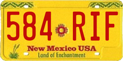 NM license plate 584RIF