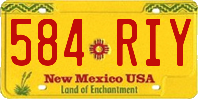 NM license plate 584RIY