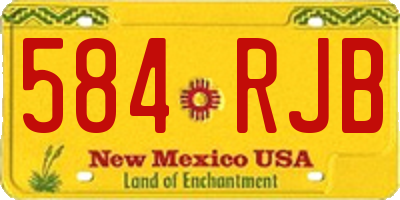 NM license plate 584RJB