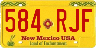 NM license plate 584RJF