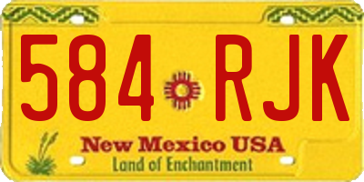 NM license plate 584RJK