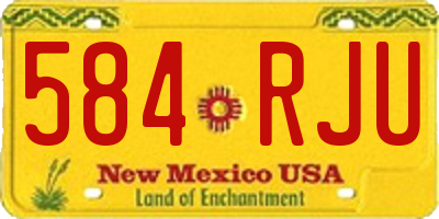 NM license plate 584RJU