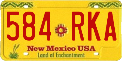 NM license plate 584RKA