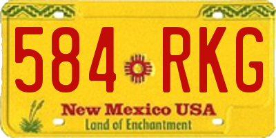 NM license plate 584RKG