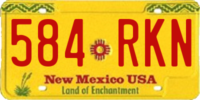 NM license plate 584RKN