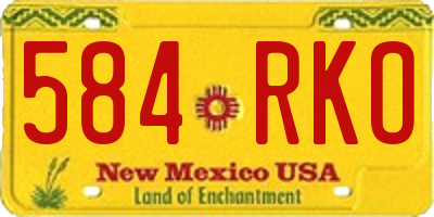 NM license plate 584RKO