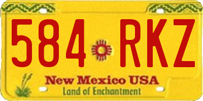 NM license plate 584RKZ