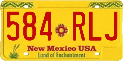 NM license plate 584RLJ