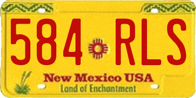 NM license plate 584RLS