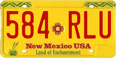 NM license plate 584RLU