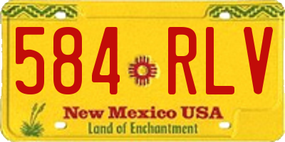 NM license plate 584RLV