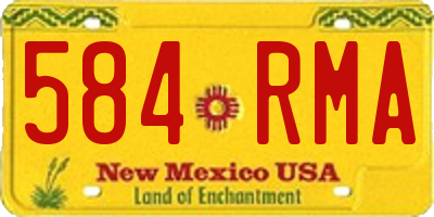 NM license plate 584RMA