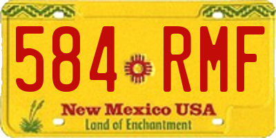 NM license plate 584RMF