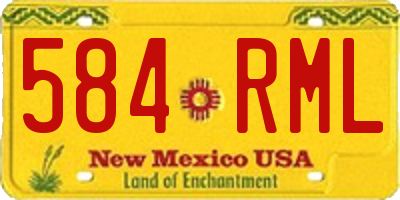 NM license plate 584RML