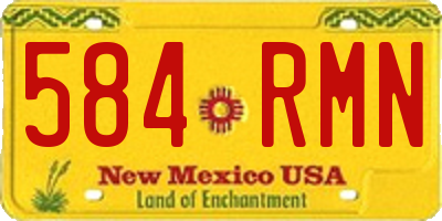 NM license plate 584RMN
