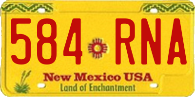 NM license plate 584RNA