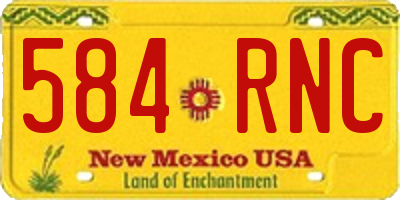 NM license plate 584RNC