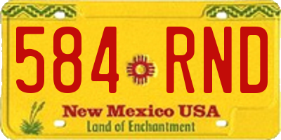 NM license plate 584RND