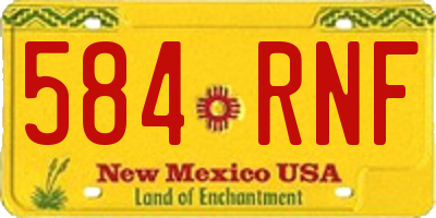 NM license plate 584RNF