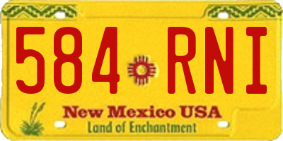 NM license plate 584RNI