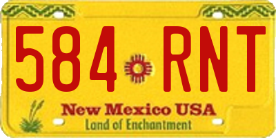 NM license plate 584RNT