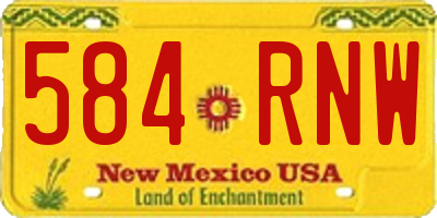 NM license plate 584RNW